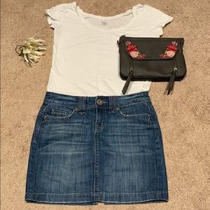 Distressed Denim Miniskirt